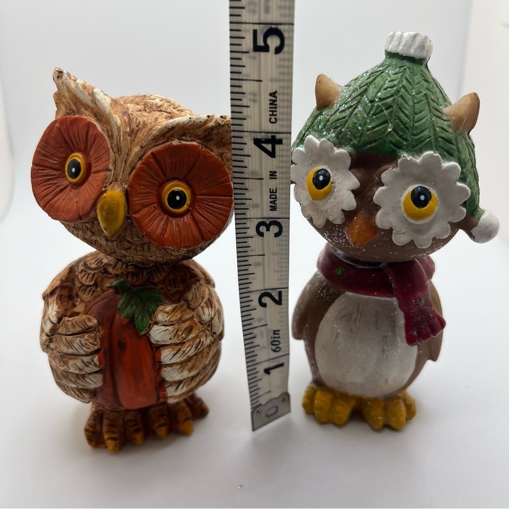Two adorable hand painted owl bobble head figurines. - Picture 8 of 10